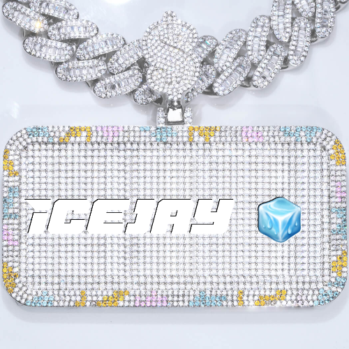 CUSTOM LETTER NECKLACE 3D COLORFUL SQUARE