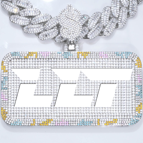 CUSTOM LETTER NECKLACE 3D COLORFUL SQUARE