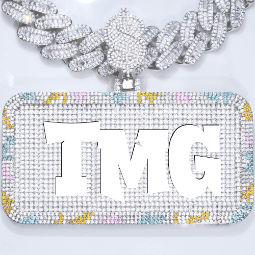 CUSTOM LETTER NECKLACE 3D COLORFUL SQUARE