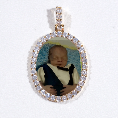 3D Oval Custom Picture Pendant