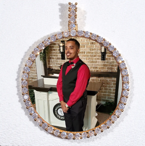 LARGE 3D CIRCLE CUSTOM PICTURE PENDANT