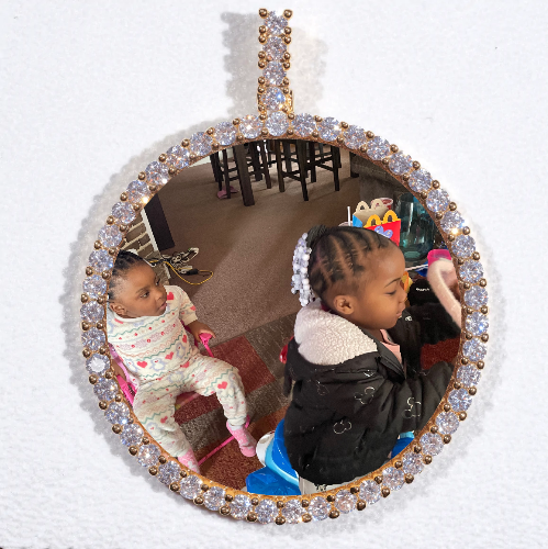 LARGE 3D CIRCLE CUSTOM PICTURE PENDANT