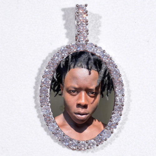 Large 3D Oval Custom Picture Pendant