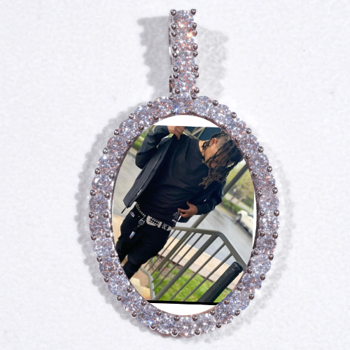 Large 3D Oval Custom Picture Pendant