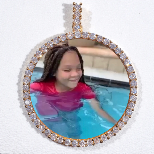LARGE 3D CIRCLE CUSTOM PICTURE PENDANT