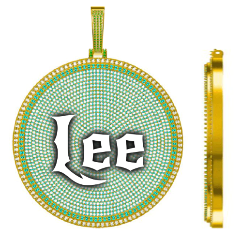 CUSTOM LETTER NECKLACE 3D BIG DISC