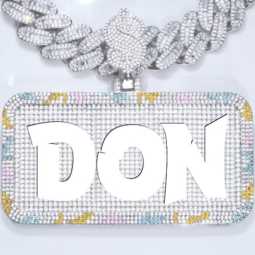 CUSTOM LETTER NECKLACE 3D COLORFUL SQUARE