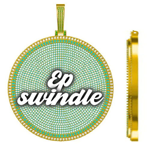 CUSTOM LETTER NECKLACE 3D BIG DISC