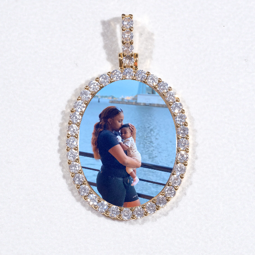 3D Oval Custom Picture Pendant