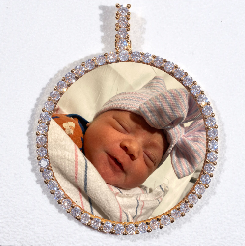 LARGE 3D CIRCLE CUSTOM PICTURE PENDANT