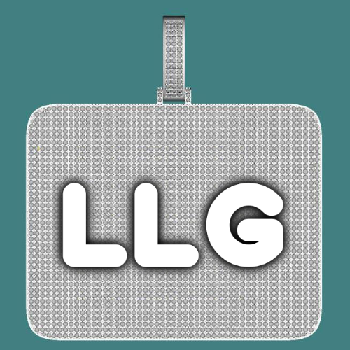 CUSTOM LETTER NECKLACE 3D BIG SQUARE
