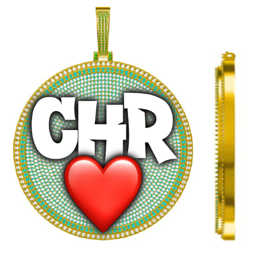 CUSTOM LETTER NECKLACE 3D BIG DISC