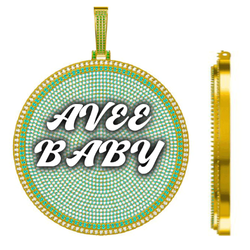 CUSTOM LETTER NECKLACE 3D BIG DISC