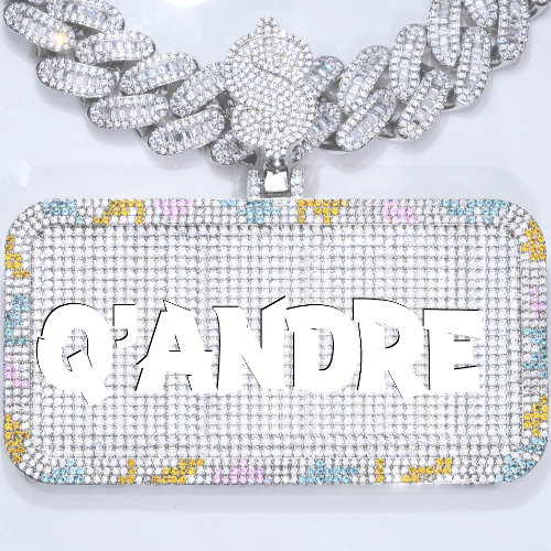 CUSTOM LETTER NECKLACE 3D COLORFUL SQUARE