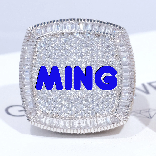 CUSTOM LETTER 3D ICED RING