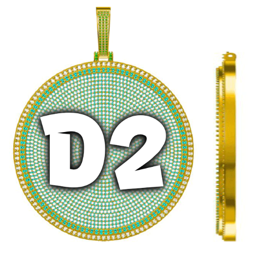 CUSTOM LETTER NECKLACE 3D BIG DISC