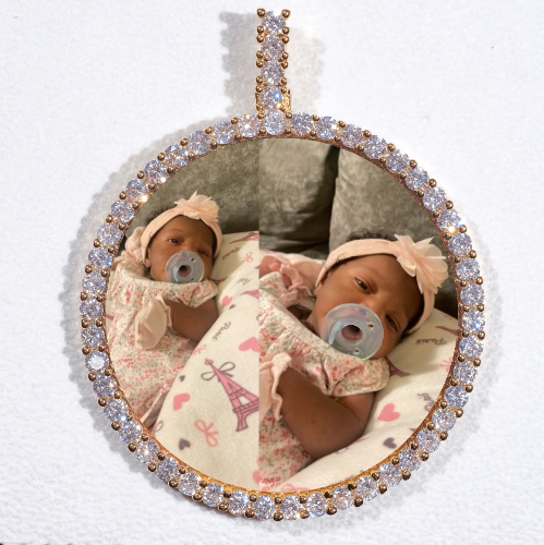 LARGE 3D CIRCLE CUSTOM PICTURE PENDANT