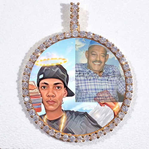 LARGE 3D CIRCLE CUSTOM PICTURE PENDANT