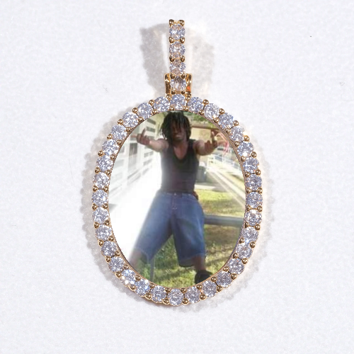 3D Oval Custom Picture Pendant