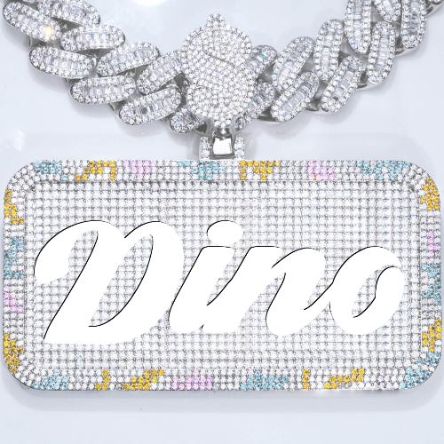 CUSTOM LETTER NECKLACE 3D COLORFUL SQUARE