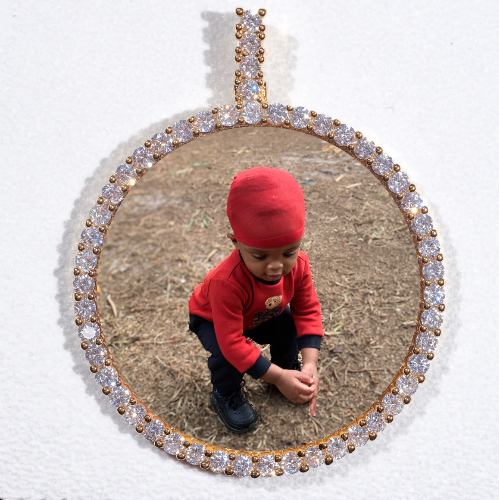 LARGE 3D CIRCLE CUSTOM PICTURE PENDANT