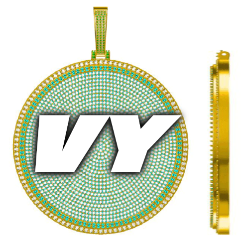 CUSTOM LETTER NECKLACE 3D BIG DISC