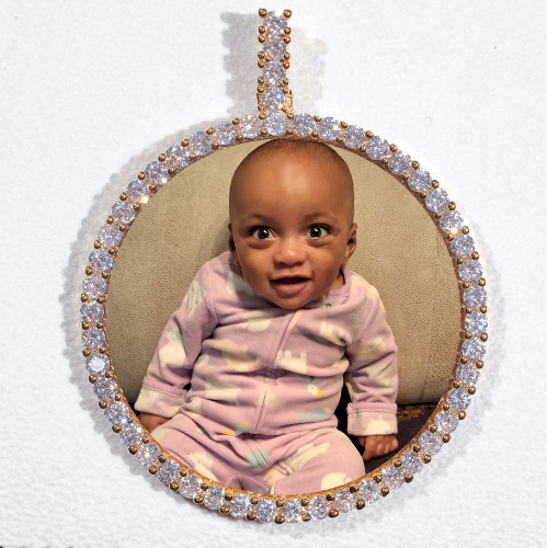 LARGE 3D CIRCLE CUSTOM PICTURE PENDANT