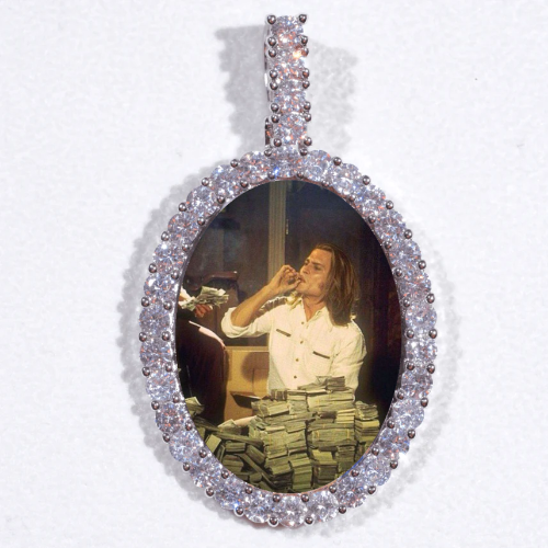 Large 3D Oval Custom Picture Pendant