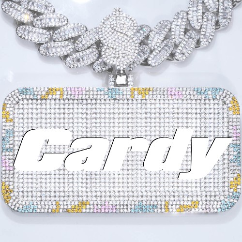 CUSTOM LETTER NECKLACE 3D COLORFUL SQUARE