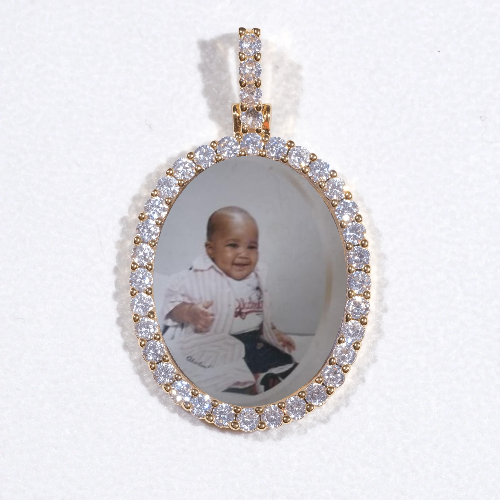 3D Oval Custom Picture Pendant