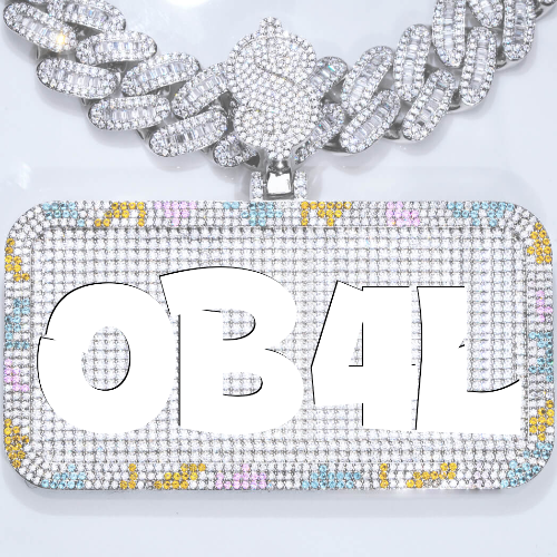 CUSTOM LETTER NECKLACE 3D COLORFUL SQUARE