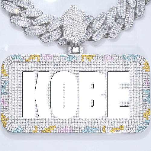 CUSTOM LETTER NECKLACE 3D COLORFUL SQUARE