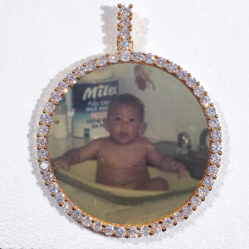 LARGE 3D CIRCLE CUSTOM PICTURE PENDANT