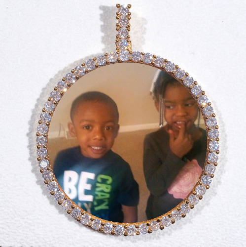 LARGE 3D CIRCLE CUSTOM PICTURE PENDANT