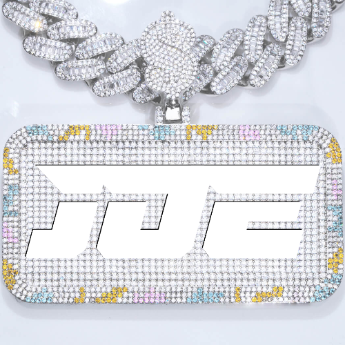CUSTOM LETTER NECKLACE 3D COLORFUL SQUARE