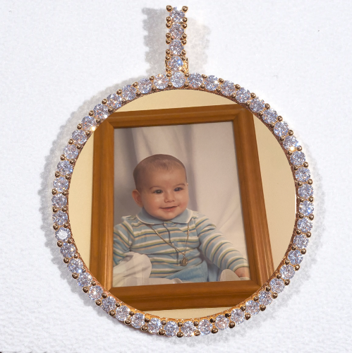 LARGE 3D CIRCLE CUSTOM PICTURE PENDANT