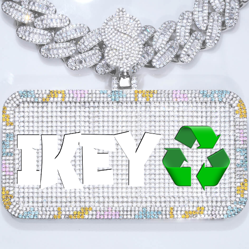CUSTOM LETTER NECKLACE 3D COLORFUL SQUARE