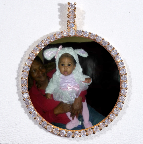 LARGE 3D CIRCLE CUSTOM PICTURE PENDANT