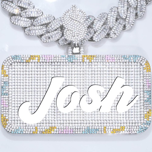 CUSTOM LETTER NECKLACE 3D COLORFUL SQUARE