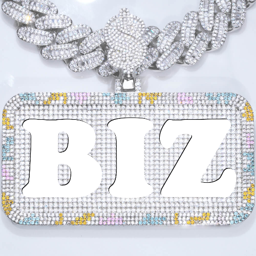 CUSTOM LETTER NECKLACE 3D COLORFUL SQUARE