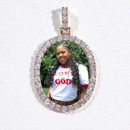 3D Oval Custom Picture Pendant