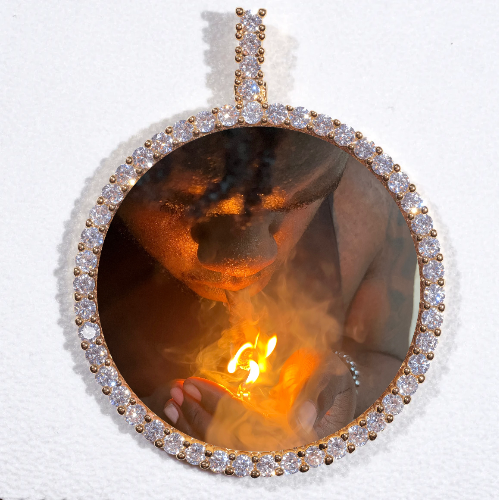 LARGE 3D CIRCLE CUSTOM PICTURE PENDANT