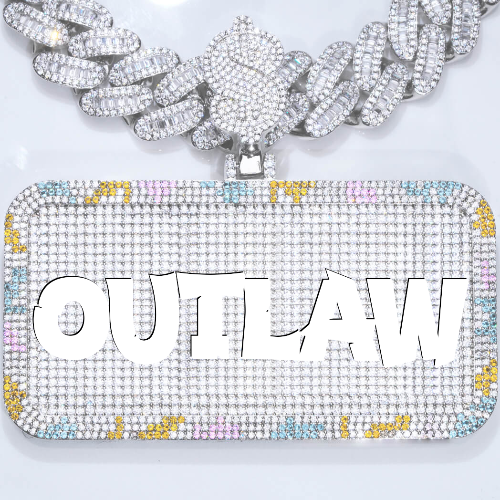 CUSTOM LETTER NECKLACE 3D COLORFUL SQUARE