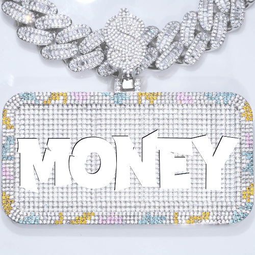 CUSTOM LETTER NECKLACE 3D COLORFUL SQUARE