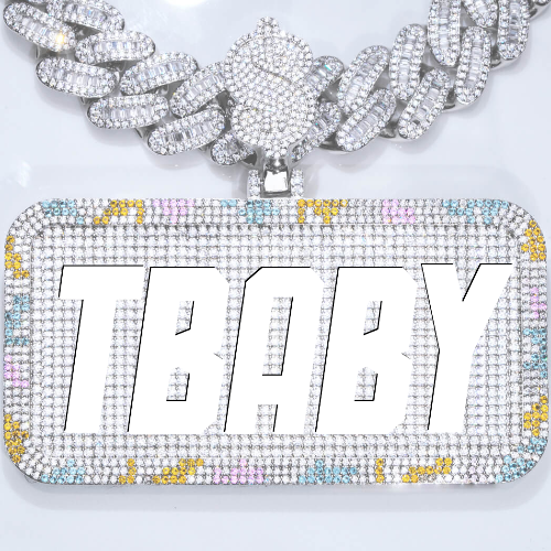 CUSTOM LETTER NECKLACE 3D COLORFUL SQUARE