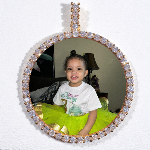 LARGE 3D CIRCLE CUSTOM PICTURE PENDANT