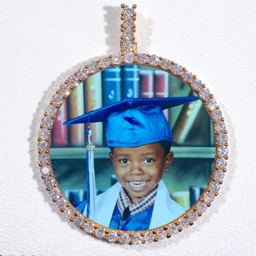 LARGE 3D CIRCLE CUSTOM PICTURE PENDANT