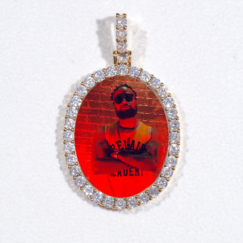 3D Oval Custom Picture Pendant