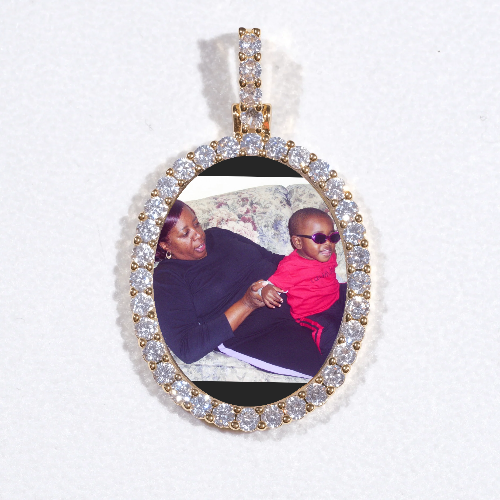 3D Oval Custom Picture Pendant