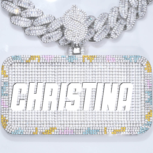 CUSTOM LETTER NECKLACE 3D COLORFUL SQUARE